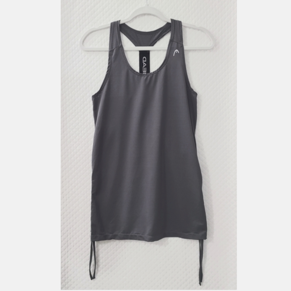 Head dark grey racerback striped athlectic tank top